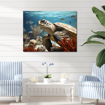 Classic Coastal Life - Turtle Wall Art Prints